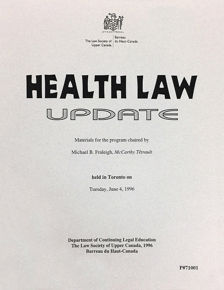 Health Law Update (LSUC CLE 1996) - c. 